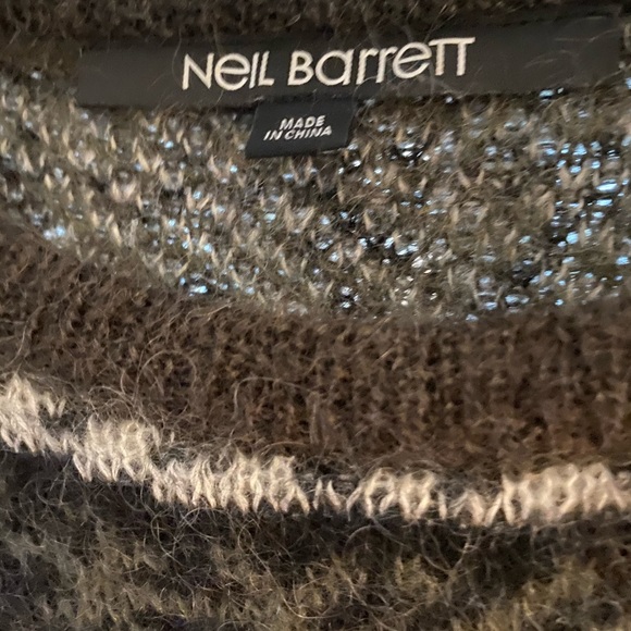 Brown Neil Barrett Geometric Intarsia Sweater - Picture 6 of 6